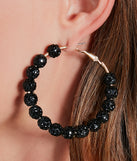 Be Rare Rhinestone Ball Hoop Earrings