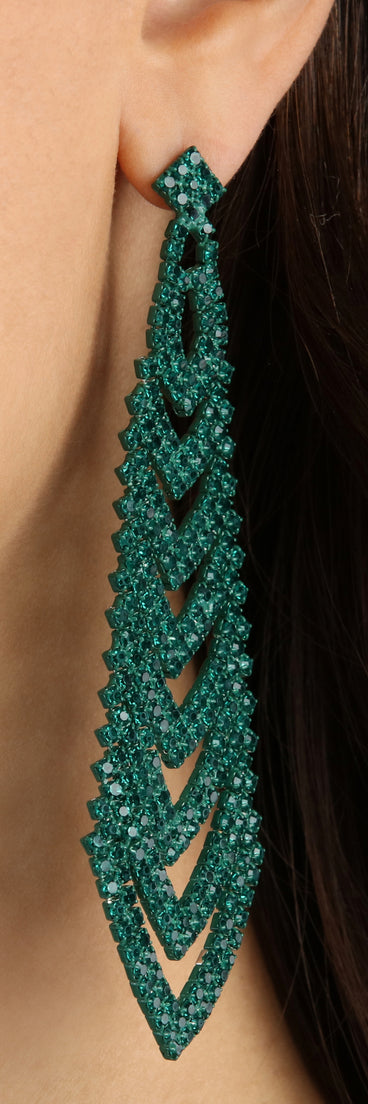 Alluring Beauty Rhinestone Long Drop Earrings