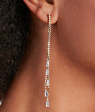 Fabulous In Fringe Rhinestone Chain Earrings