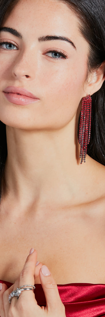 Chic Style Rhinestone Fringe Earrings