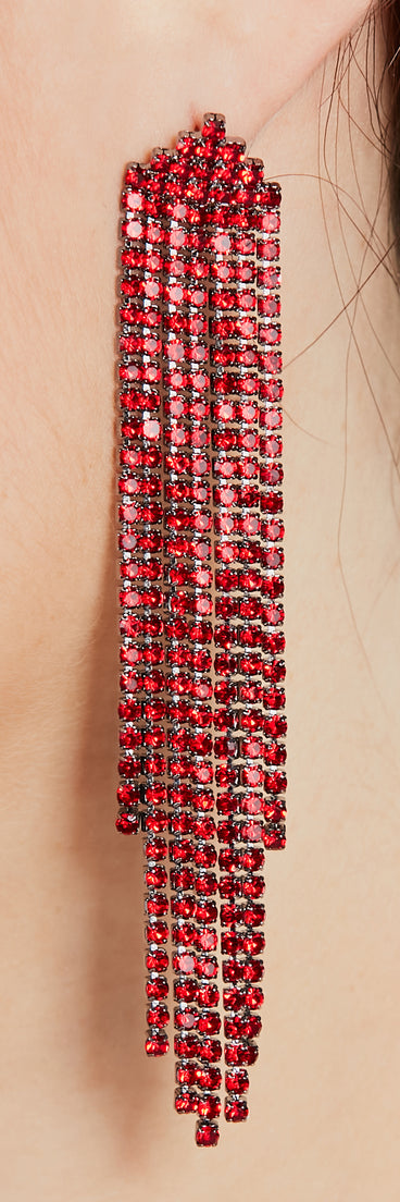 Chic Style Rhinestone Fringe Earrings