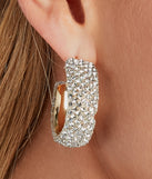 Got That Glitz Rhinestone-Beaded Hoop Earrings