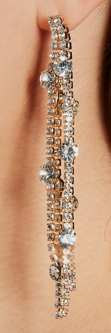 Exclusive Luxe Rhinestone Fringe Earrings