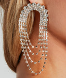 Chic Glimmer Rhinestone-Draped Statement Earrings