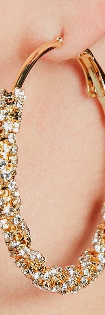 Intricate Luxury Rhinestone Hoop Earrings