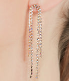 Raining Glitz Iridescent Rhinestone Fringe Earrings