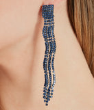 Just A Lil' Drama Rhinestone Fringe Earrings
