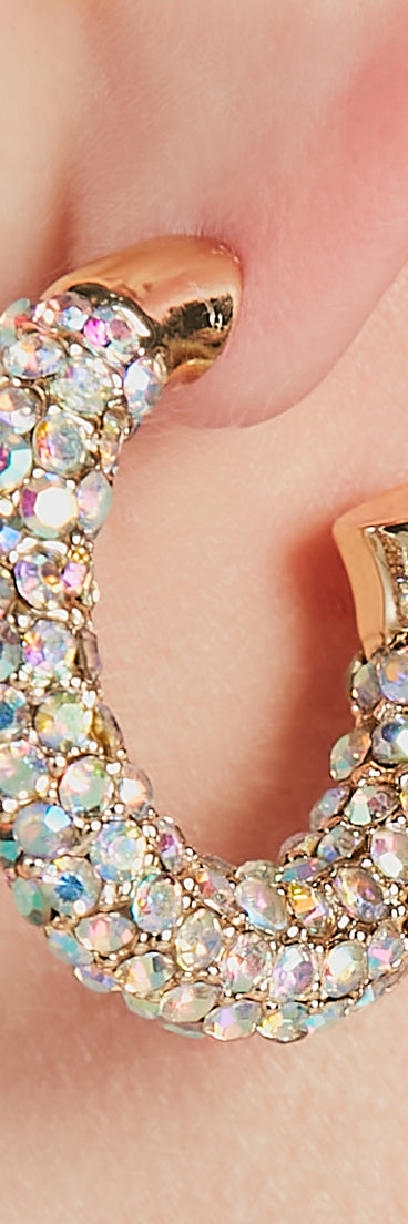 Glam Extravagance Rhinestone Hoop Earrings