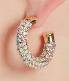 Glam Extravagance Rhinestone Hoop Earrings