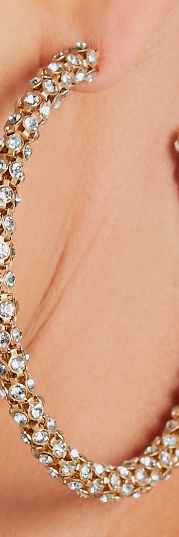 Got That Glitzy Vibe Rhinestone Hoop Earrings