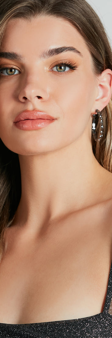 Glam Time Gemstone Hoop Earrings