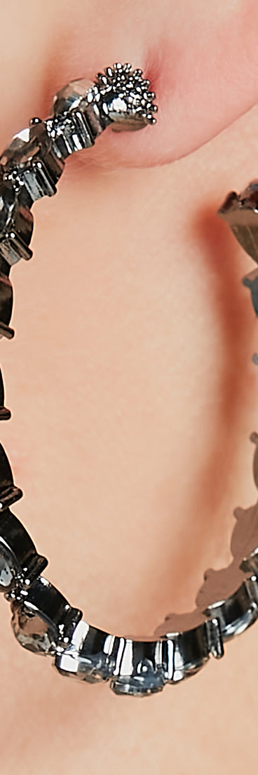 Glam Time Gemstone Hoop Earrings