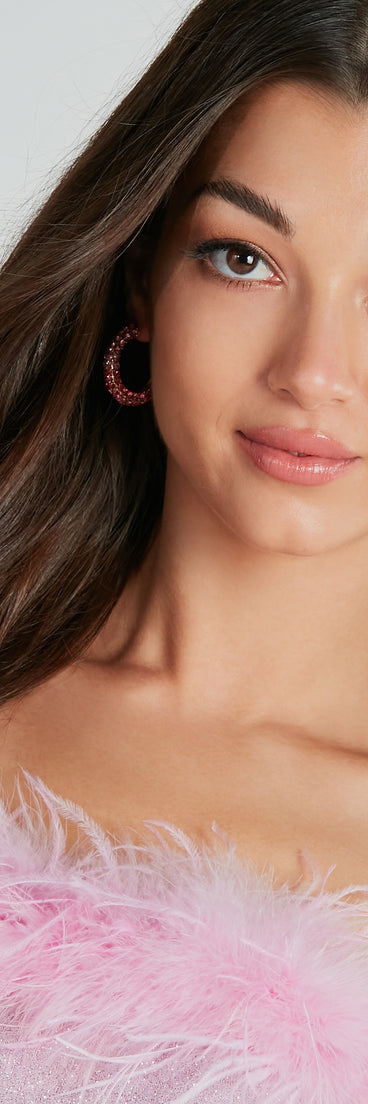 Captivated By Glam Ombre Rhinestone Hoop Earrings