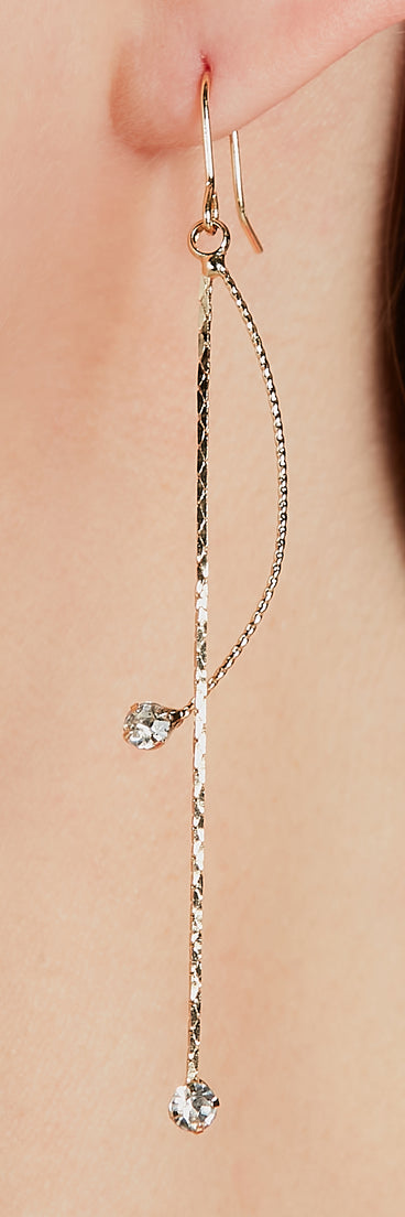 Poised Beauty Linear Rhinestone Earrings