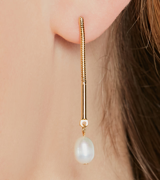Pretty And Chic 14K Gold Plated Pearl Charm Earrings Windsor Australia