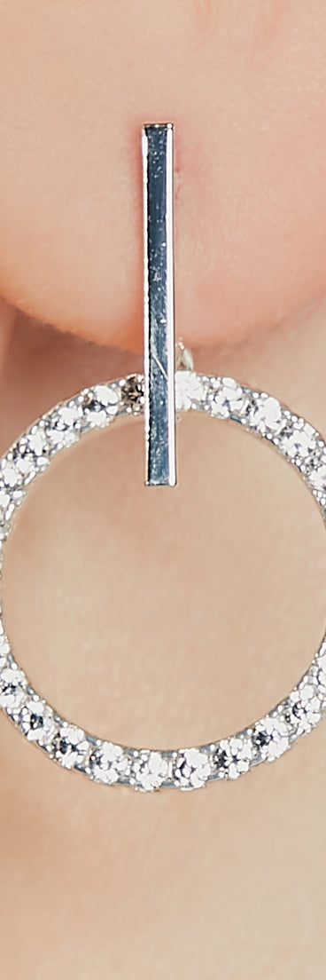 Pretty Sparkle Sterling Silver Plated Cubic Zirconia Hoop Earrings