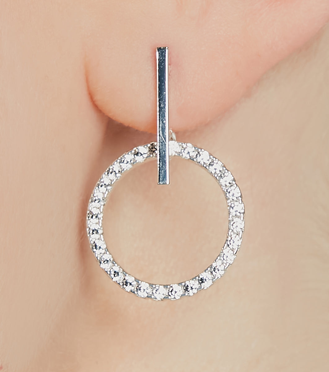 Pretty Sparkle Sterling Silver Plated Cubic Zirconia Hoop Earrings ...