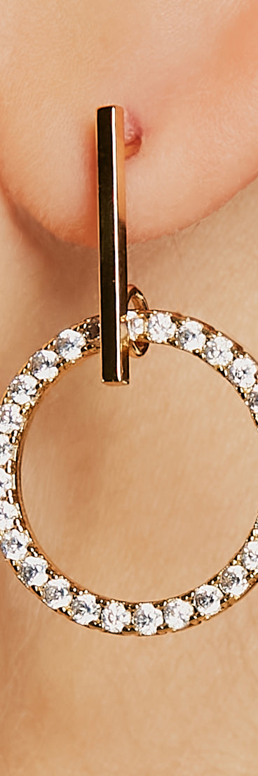 Pretty Shine 14K Gold Plated Cubic Zirconia Hoop Earrings