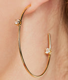 Sleek Allure 14K Gold Plated Cubic Zirconia Hoop Earrings