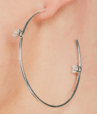Luxe Allure Sterling Silver Plated Cubic Zirconia Hoop Earrings is a fire pick to create a concert outfit, 2024 festival looks, outfits for raves, or to complete your best party outfits or clubwear!