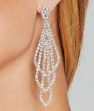 Luxe Icon Rhinestone Chandelier Earrings with on-trend details provides a stylish start to creating your graduation outfit for the 2024 Commencement or grad party!