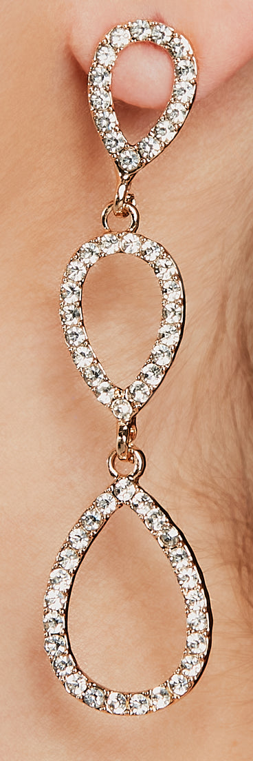 Endless Sparkle Rhinestone Teardrop Earrings