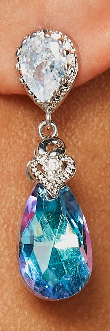 Elegant Teardrop Colored Gemstone Earrings