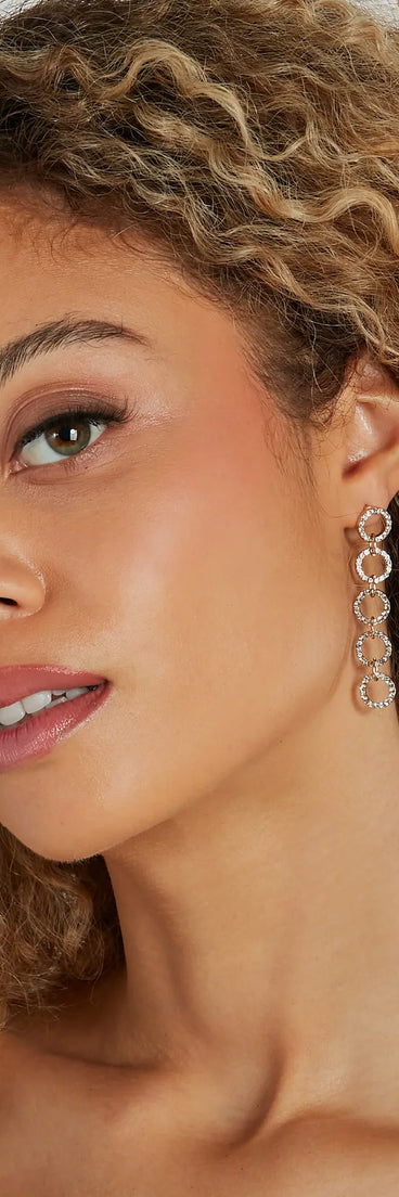 Glam Perfection Rhinestone Linear Earrings