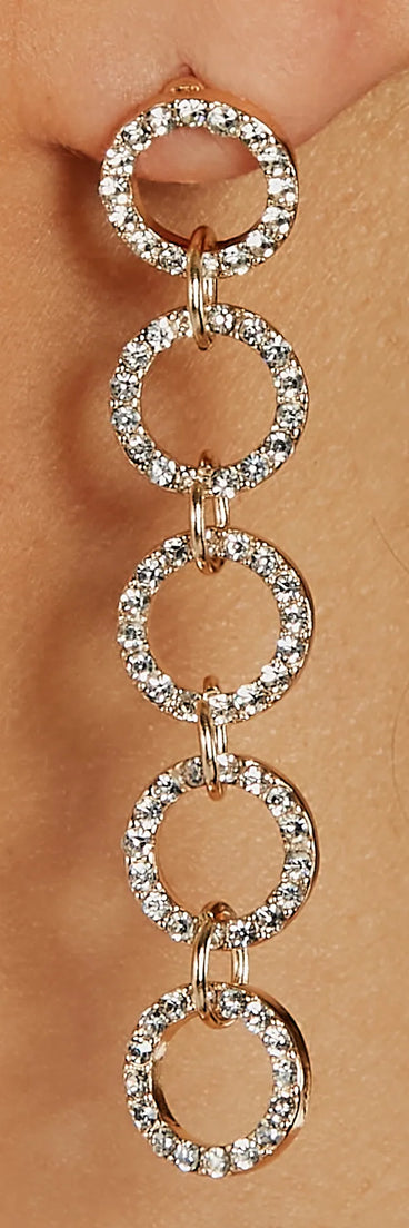 Glam Perfection Rhinestone Linear Earrings