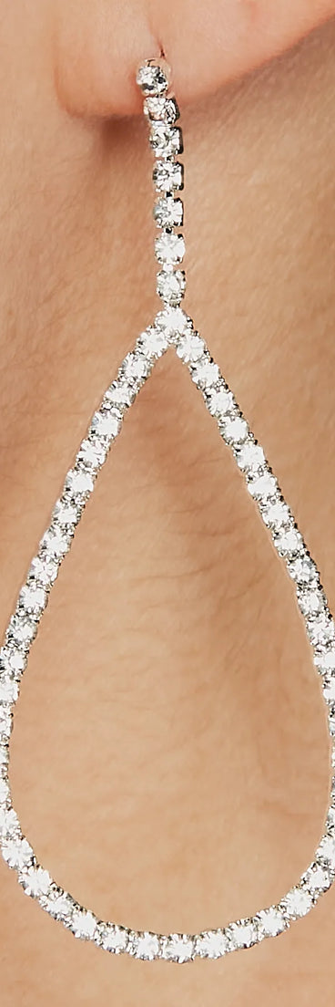Simply Chic Rhinestone Teardrop Earrings
