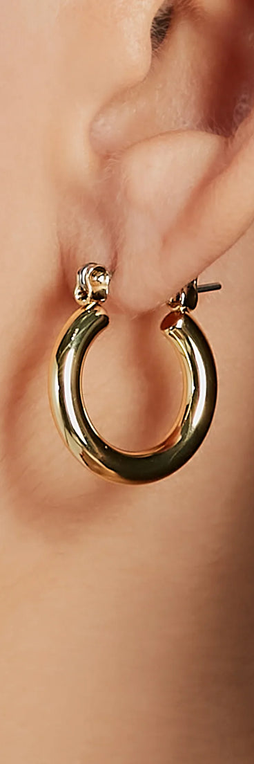 Notable Shine 14K Gold Plated Mini Hoop Earrings