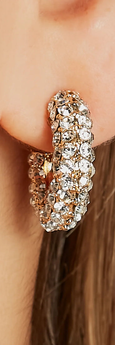 Radiant Stance Rhinestone Mini Hoop Earrings