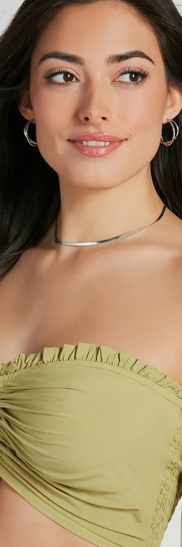 Decadent Charm Rhinestone Twist Hoop Earrings