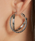 Decadent Charm Rhinestone Twist Hoop Earrings