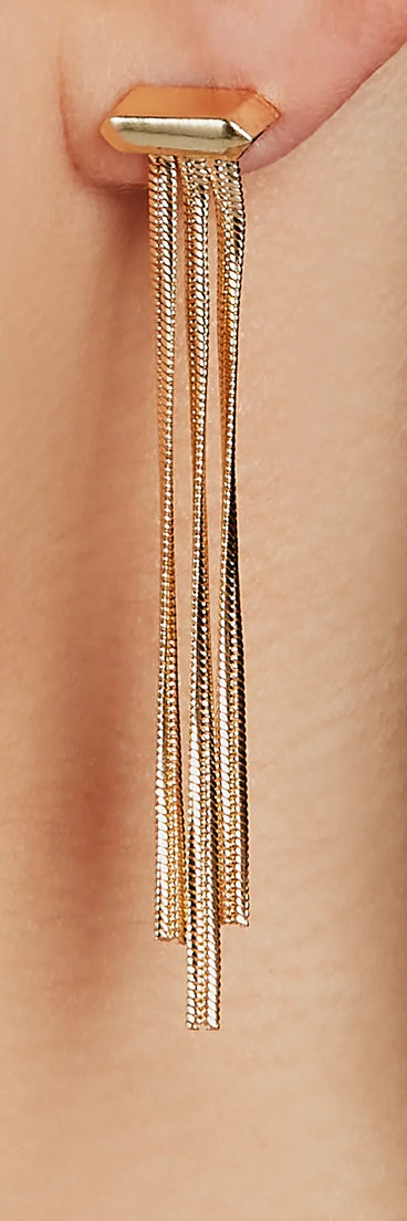 Distinct Moment Fringe Snake Chain Earrings