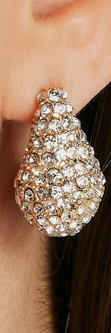 Gleam Girl Rhinestone Teardrop Earrings