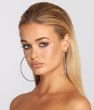 Extra Large Rhinestone Hoops is a trendy pick to create 2023 festival outfits, festival dresses, outfits for concerts or raves, and complete your best party outfits!