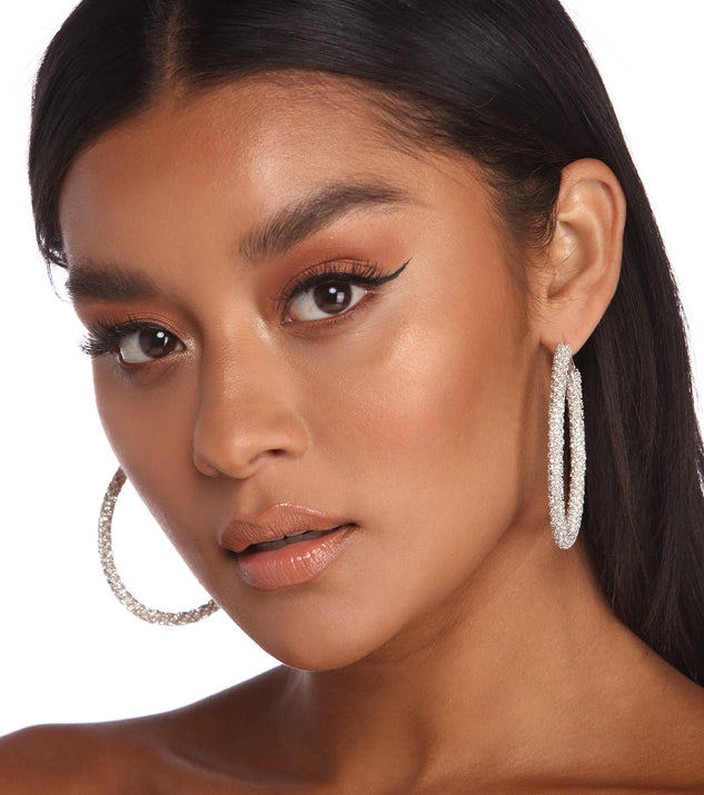 Large Luxe Rhinestone Hoops