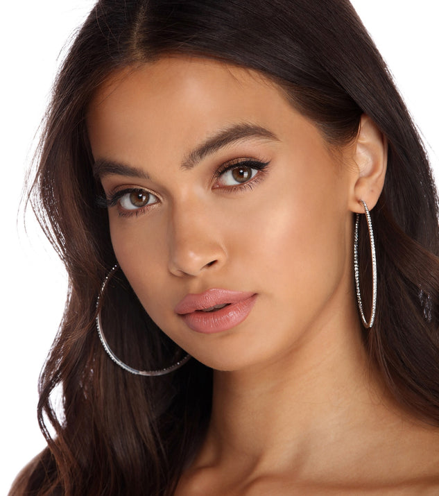 All About The Rhinestones Hoops is the perfect Homecoming look pick with on-trend details to make the 2023 HOCO dance your most memorable event yet!