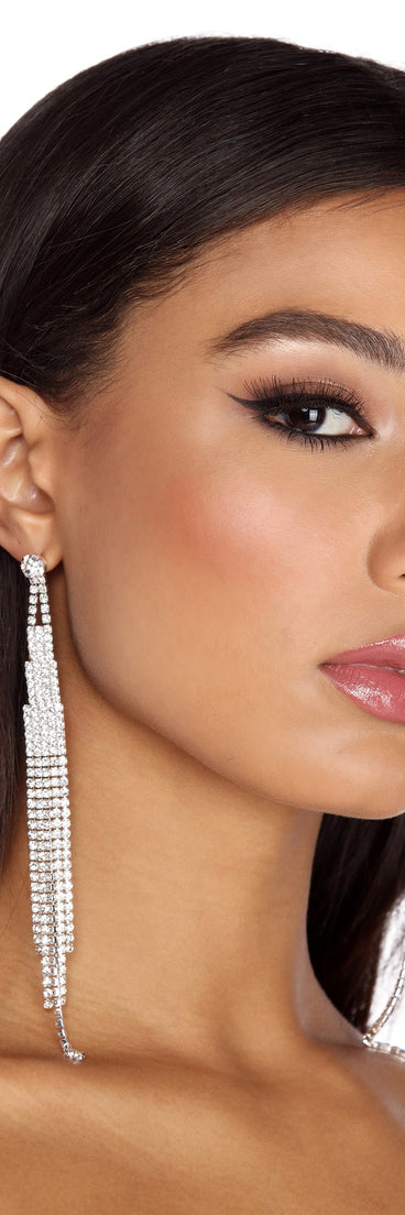 Famed Rhinestone Fringe Earrings for 2022 festival outfits, festival dress, outfits for raves, concert outfits, and/or club outfits