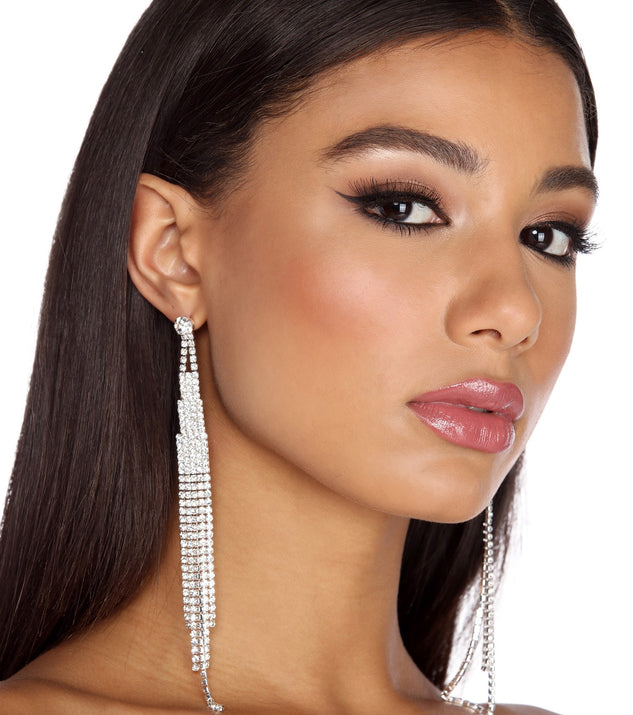 Famed Rhinestone Fringe Earrings for 2022 festival outfits, festival dress, outfits for raves, concert outfits, and/or club outfits