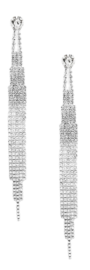 Famed Rhinestone Fringe Earrings for 2022 festival outfits, festival dress, outfits for raves, concert outfits, and/or club outfits