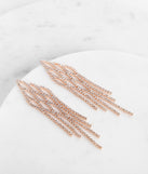 Teardrop Rhinestone Fringe Earrings