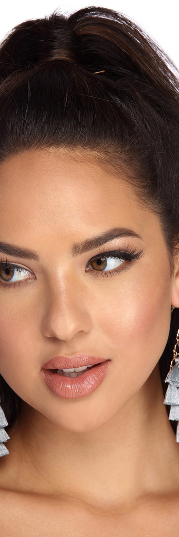 Tiered Diamond Tassel Earrings is a trendy pick to create 2023 festival outfits, festival dresses, outfits for concerts or raves, and complete your best party outfits!