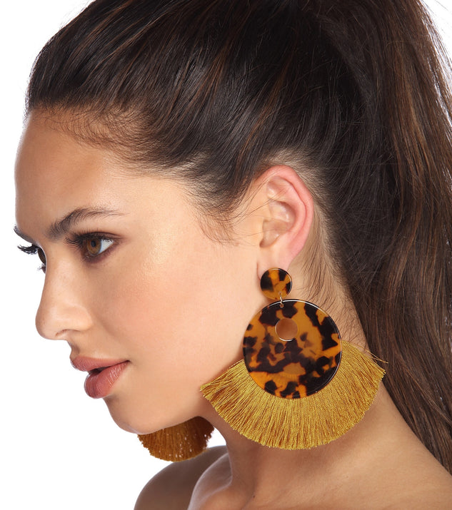 Wow Factor Fan Tassle Earrings for 2022 festival outfits, festival dress, outfits for raves, concert outfits, and/or club outfits
