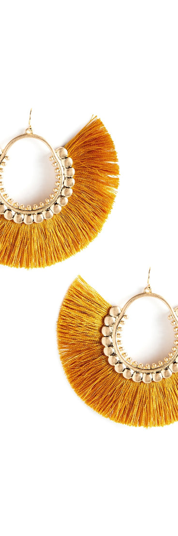 Beaded Fan Tassel Earrings for 2022 festival outfits, festival dress, outfits for raves, concert outfits, and/or club outfits