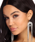 Glam Rhinestone Fringe Duster Earrings for 2022 festival outfits, festival dress, outfits for raves, concert outfits, and/or club outfits