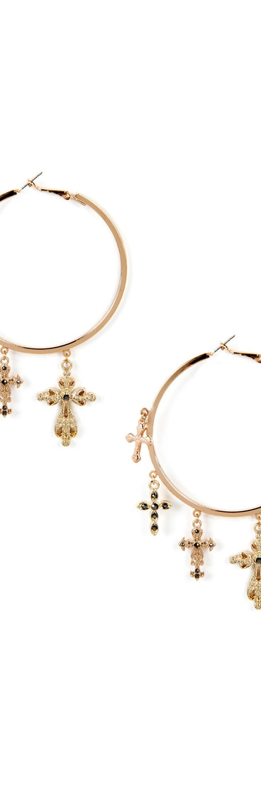 Cross Hoop Earrings for 2022 festival outfits, festival dress, outfits for raves, concert outfits, and/or club outfits