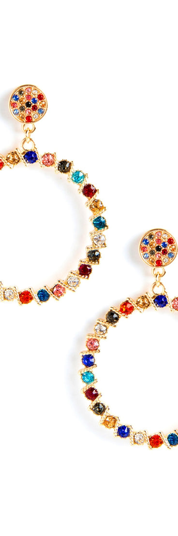 Glass Mosaic Gemstone Hoop Earrings for 2022 festival outfits, festival dress, outfits for raves, concert outfits, and/or club outfits