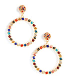 Glass Mosaic Gemstone Hoop Earrings for 2022 festival outfits, festival dress, outfits for raves, concert outfits, and/or club outfits
